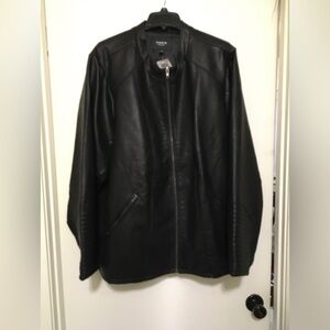 Torrid Black Faux Leather Bomber Jacket